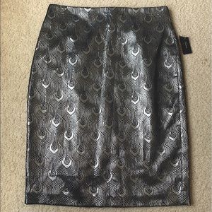 Shiny Silver Peacock Worthington Skirt